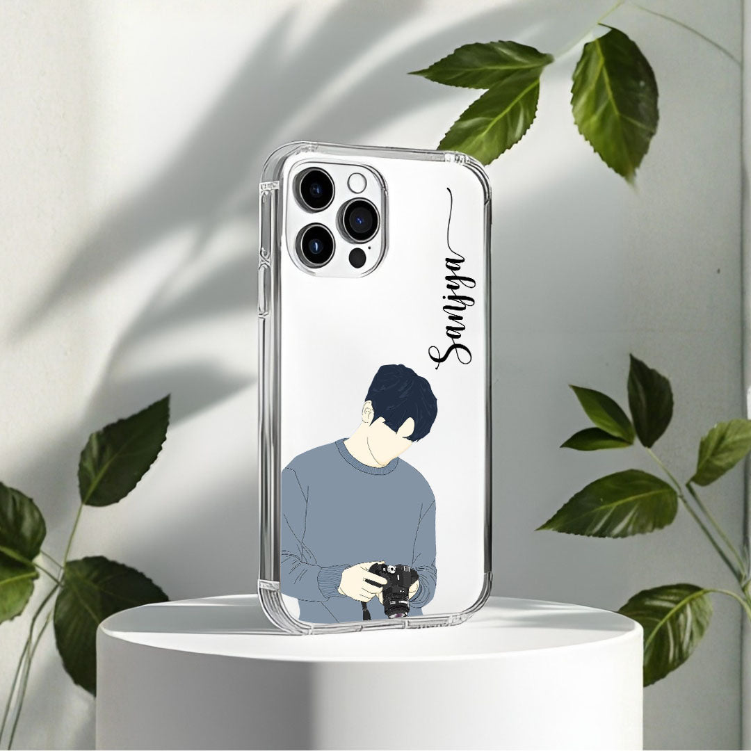 Aesthetic Boy Silicon Custom Name Case Design 14