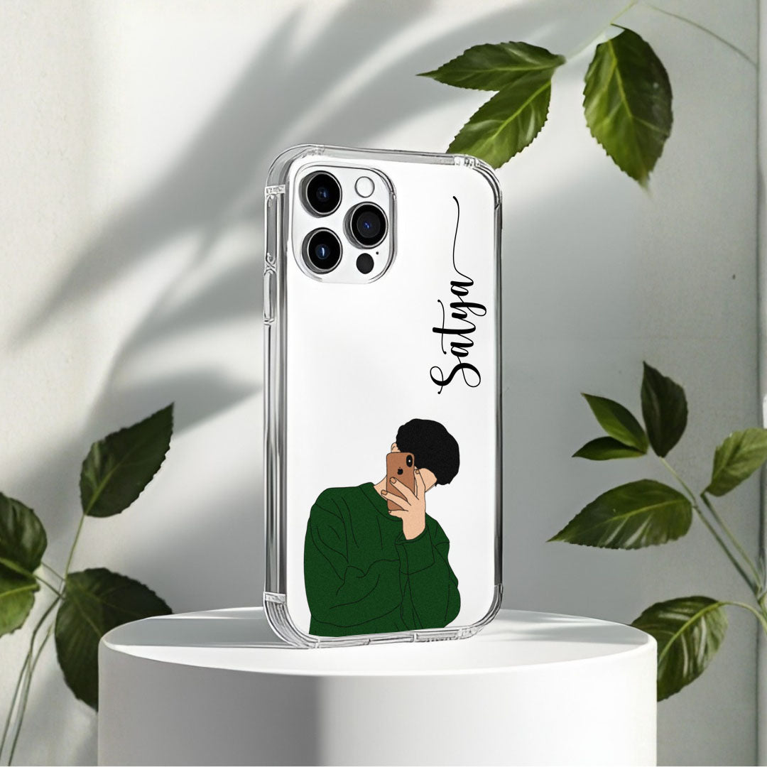 Aesthetic Boy Silicon Custom Name Case Design 15