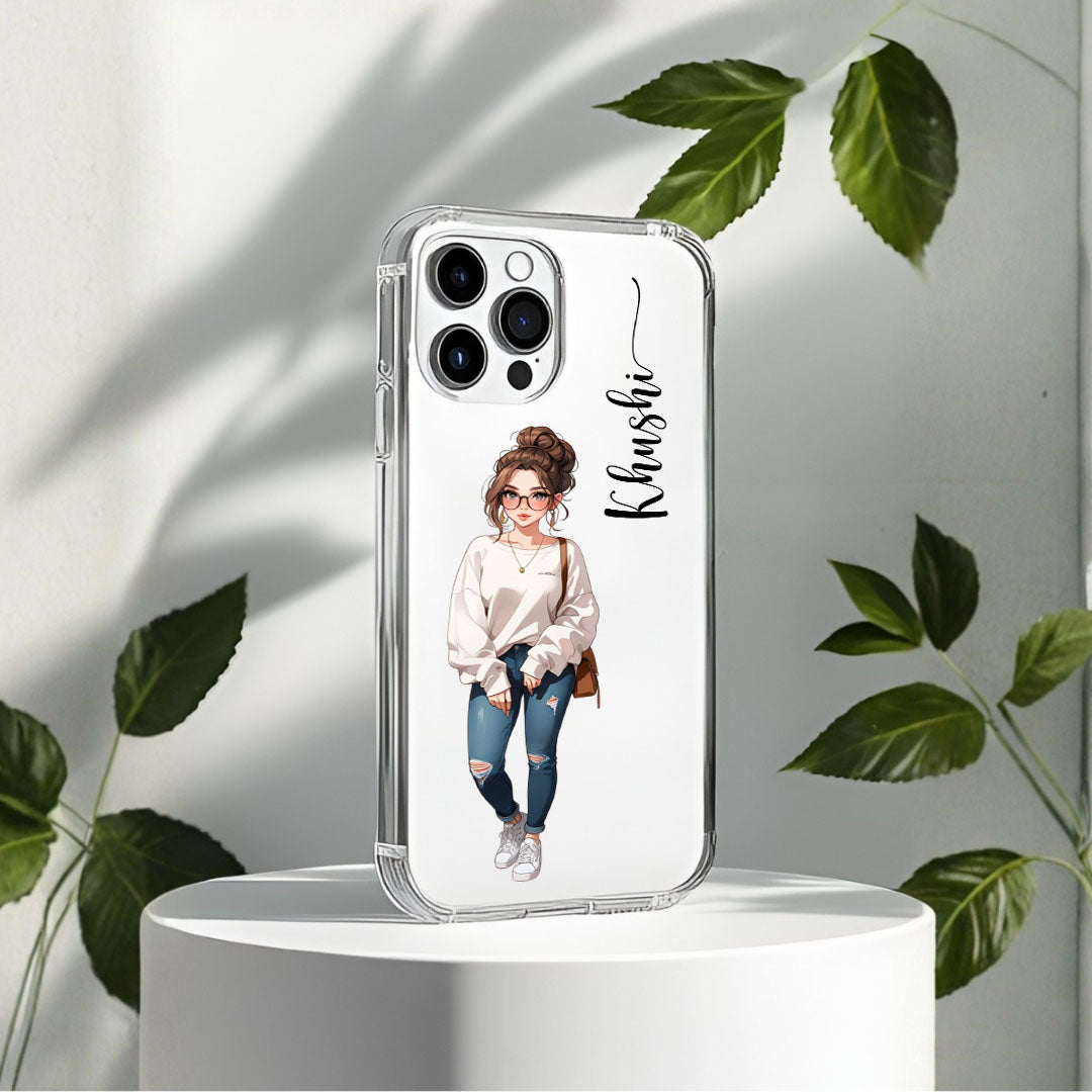 Travel Girl Customized Transparent Silicon Case Design 1
