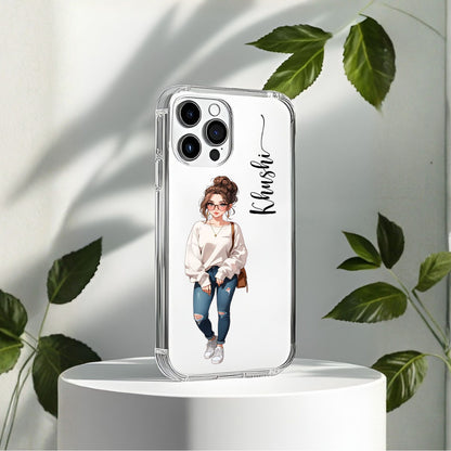 Travel Girl Customized Transparent Silicon Case Design 1