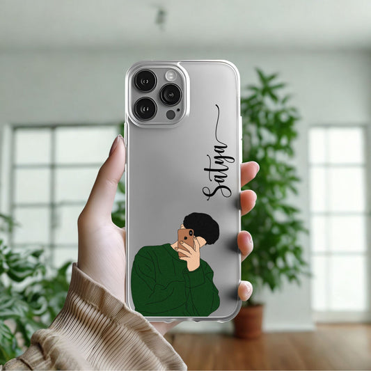 Aesthetic Boy Silicon Custom Name Case Design 15