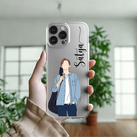 Aesthetic Boy Silicon Custom Name Case Design 1
