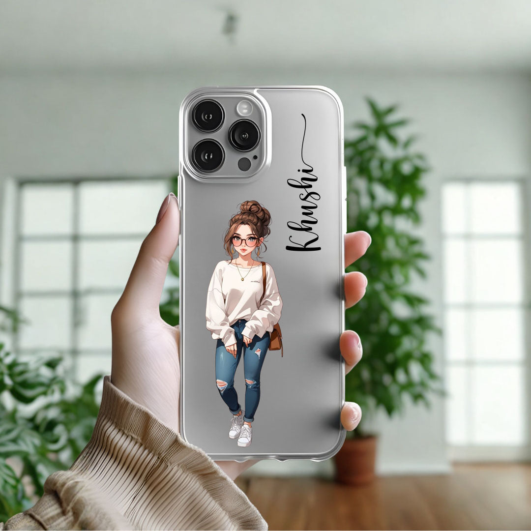 Travel Girl Customized Transparent Silicon Case Design 1