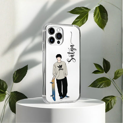 Aesthetic Boy Silicon Custom Name Case Design 3