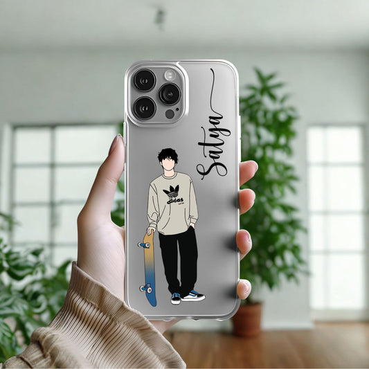 Aesthetic Boy Silicon Custom Name Case Design 3
