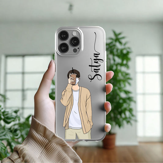 Aesthetic Boy Silicon Custom Name Case Design 4