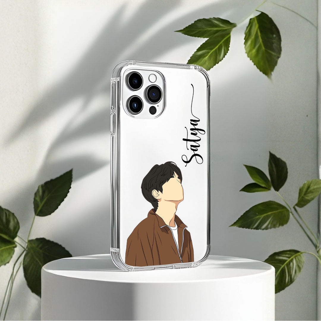 Aesthetic Boy Silicon Custom Name Case Design 6