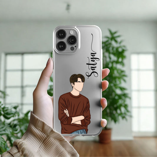 Aesthetic Boy Silicon Custom Name Case Design 7