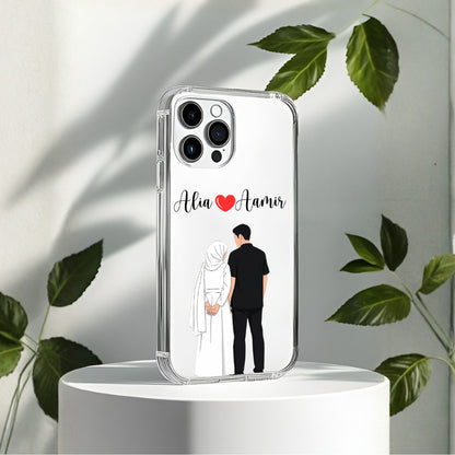 Cute Couple with Heart art in Name Case Design 5